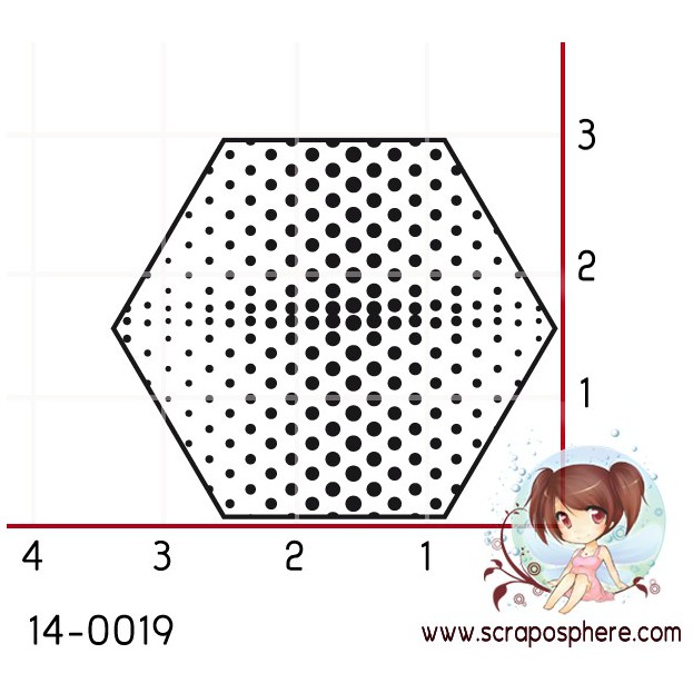 TAMPON HEXAGONE A POIS par Lily Fairy