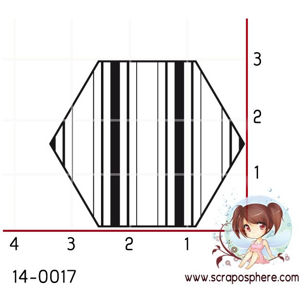 TAMPON HEXAGONE RAYURE par Lily Fairy