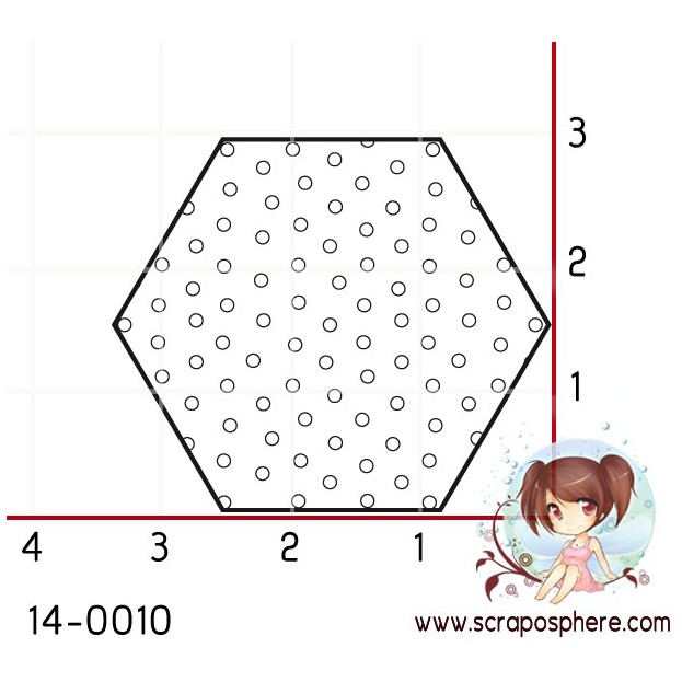 TAMPON HEXAGONE PETITS CERCLES par Lily Fairy