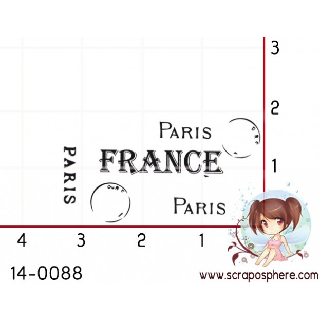 TAMPON CACHET PARIS France (petit) par Lily Fairy
