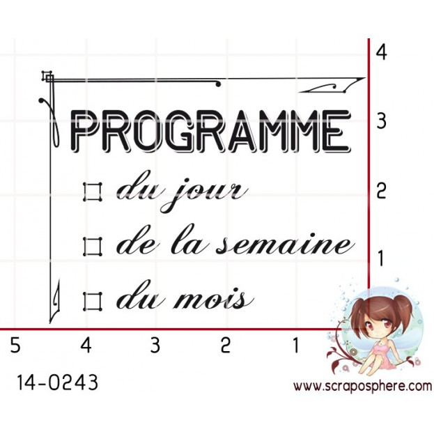 TAMPON PROGRAMME (jour, semaine, mois) par Lily Fairy