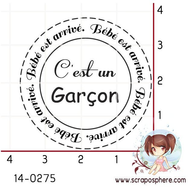 TAMPON CERCLE C EST UN GARCON par Lily Fairy