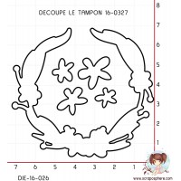 DIE DECOUPE TAMPON COURONNE DE FLEURS 16-0249