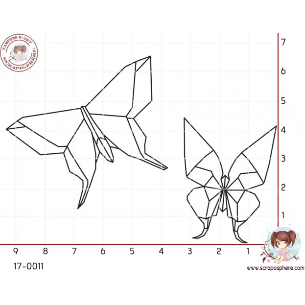 2 TAMPONS PAPILLONS ORIGAMI par Nad Mathieu