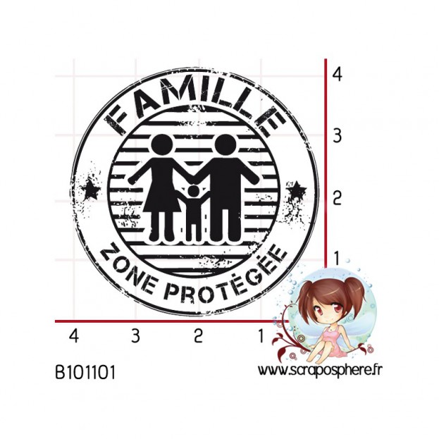 TAMPON FAMILLE ZONE PROTEGEE par Lily Fairy