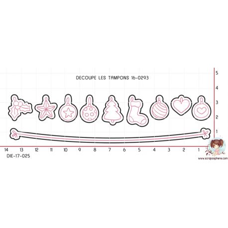 DIE SCRAPOSPHERE - GUIRLANDE DE NOEL (découpe le tampon 16-0293)