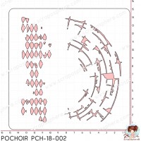 POCHOIR SCRAPOSPHERE - FONDS LOSANGES et DEMI CERCLE par Lily Fairy