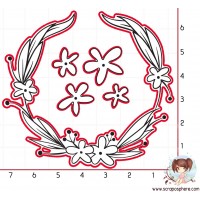 LOT TAMPON COURONNE DE FLEURS AVEC SES DIES ASSORTI