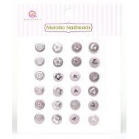24 STRASS METALLIC NAILHEADS PINK - QUEEN AND CO