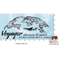 TAMPON TRANSPARENT VOYAGER DECOUVRIR LE MONDE