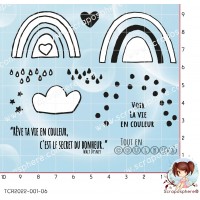 11 TAMPONS ARC EN CIEL par PapaScrap Les Cartes du Chat