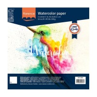 PAPIER AQUARELLE - LISSE - 30,5x30,5cm 300g BLANC- LOT DE 5 FEUILLES