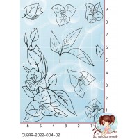 8 TAMPONS FLEURS DE BOUGAINVILLERS par PapaScrap Les Cartes du Chat {attributes}