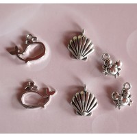 BRELOQUES PAR 6 THEME MER VACANCES COULEUR ARGENT {attributes}