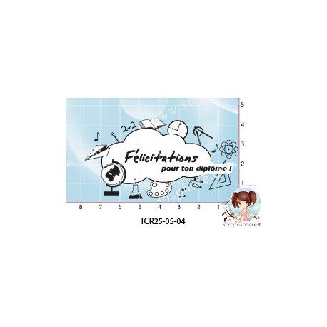 TAMPON FELICITATIONS POUR TON DIPLOME par l'Atelier de Caroline {attributes}