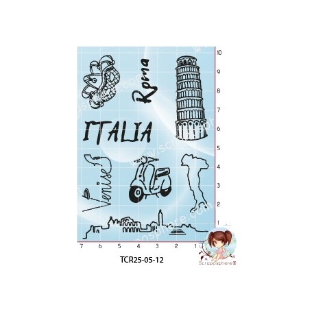 8 TAMPONS ITALIE par PapaScrap les Cartes du Chat - REEDITION 2025 {attributes}