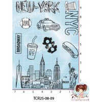 9 TAMPONS TRANSPARENTS NEW YORK par l'Atelier de Caroline
