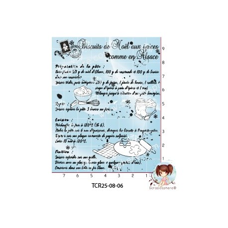 TAMPON TRANSPARENT DE FOND RECETTE BISCUITS DE NOEL COMME EN ALSACE par l'Atelier de Caroline {attributes}