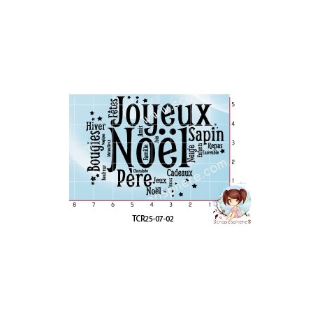 TAMPON TRANSPARENT NUAGE DE MOTS JOYEUX NOEL par l'Atelier de Caroline {attributes}