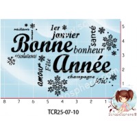 TAMPON TRANSPARENT NUAGE DE MOTS BONNE ANNEE par l'Atelier de Caroline